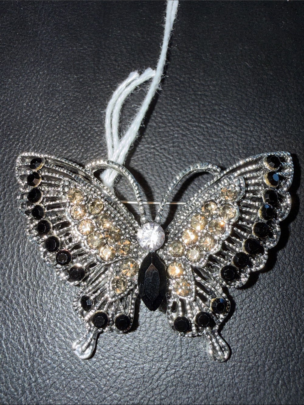 Elegant Black and Gold Butterfly Brooch - Women Jewelry